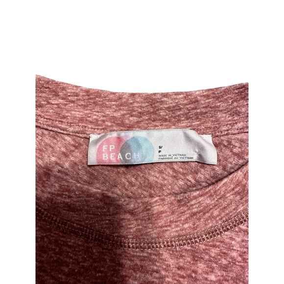 Free People Beach Heathered Dusty Pink Asymmetrical Tunic Cover Up Size Small - Picture 3 of 7